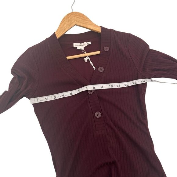 NWT Good American maroon Henley style ribbed bodysuit size extra small - Picture 5 of 7